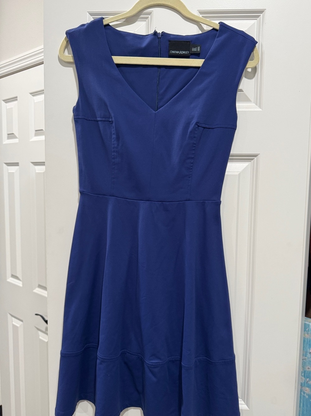 Cynthia Rowley Royal Blue Sleeveless Fit-and-Flare Midi Dress